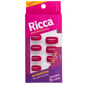 Unhas Autoadesivas Rosa Sexy Ricca