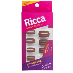 Unhas Autoadesivas Nude Capuccino Ricca