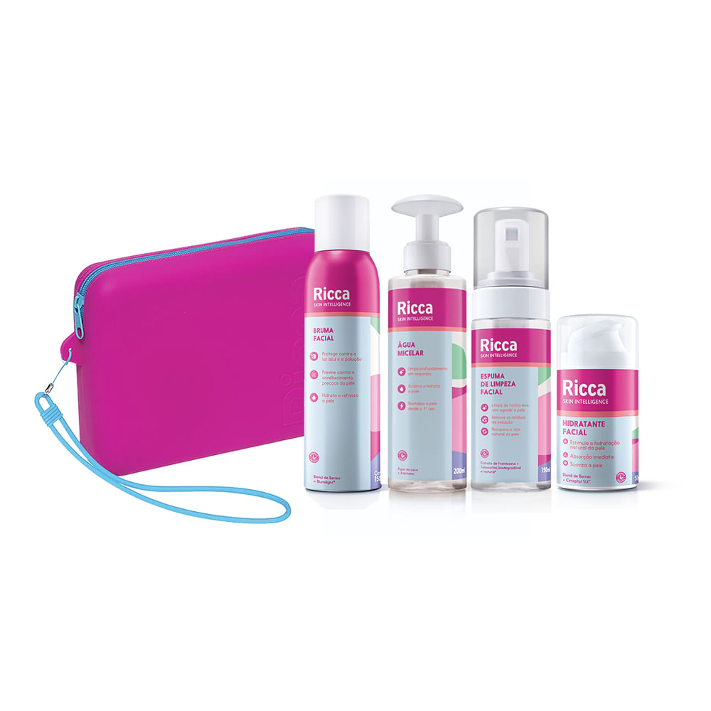 Kit Cuidados Faciais Skin Intelligence + Necessaire Ricca - Ricca