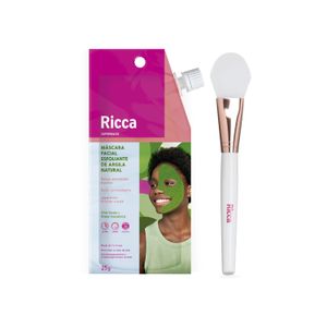 Kit com Máscara Facial de Argila + Pincel para Aplicação Ricca