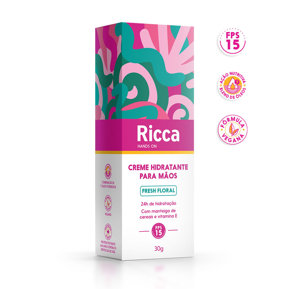 Creme Hidratante Para Mãos FPS15 Fresh Floral Ricca - Ricca