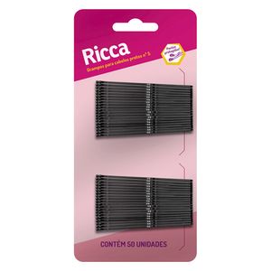 Kit Com 3 Grampos Para Cabelo 50 Un. Preto Nº 5 Ricca