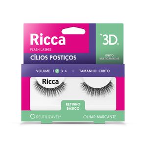 Kit Com 2 Cílios 3D Retinho E Básico Ricca